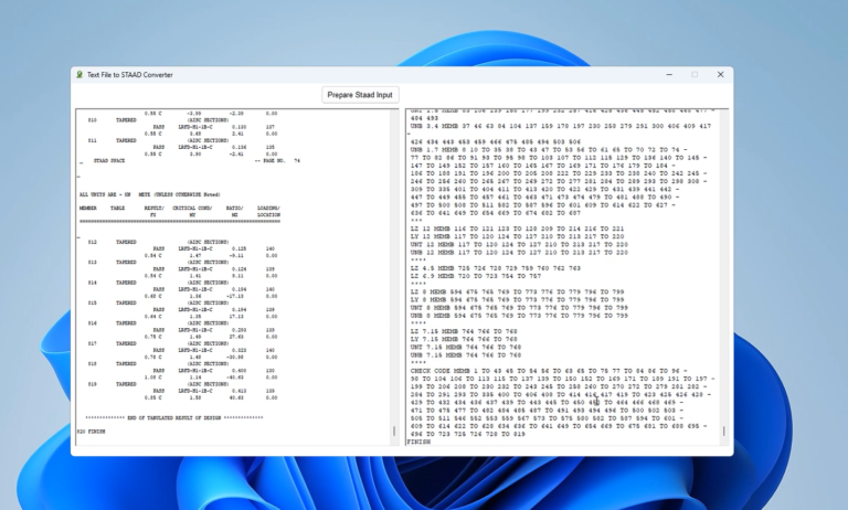 STAAD.Pro Input from Output : Recover Your STAAD File from the .ANL File