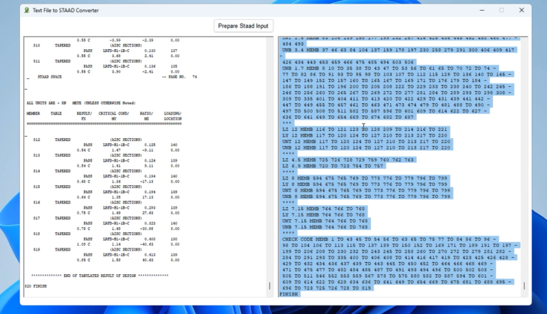 STAAD.Pro Input from Output : Recover Your STAAD File from the .ANL File